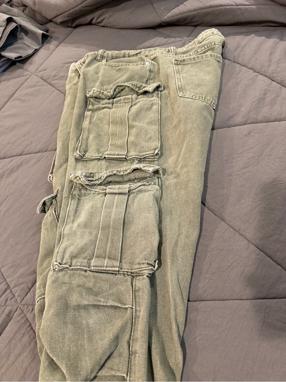 Military Green Cargo Utility Pants